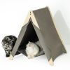 Pet Tent; Cat Tent for Indoor Cats; Wooden Cat House for small Pets; Gray green