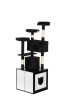 Cat Litter Box Enclosure with Cat Tree, Enlarged Cat Tower with Hidden Cat Washroom Furniture,