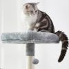 Large Cat Tree Condo with Sisal Scratching Posts Perches Houses Hammock; Cat Tower Furniture Kitty Activity Center Kitten Play House Gray