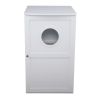 2-Tier Functional Wood Cat Washroom Litter Box Cover with Multiple Vents;  a Round Entrance;  Openable Door