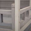 Double Story Outdoor Cat House with Sun Panels and Balcony - Gray