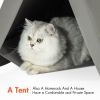 Pet Tent; Cat Tent for Indoor Cats; Wooden Cat House for small Pets; Gray green