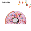 Tinklylife Cat Condo Scratcher Post Cardboard; Looking Well with Delicious Doughnut Shape Cat Scratching House Bed Furniture Protector; Pink Colour