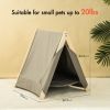 Pet Tent; Cat Tent for Indoor Cats; Wooden Cat House for small Pets; Gray green