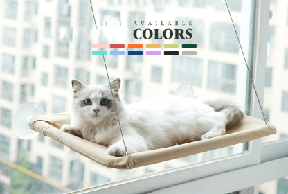 Cat House Hammock Window Bed For Cats Cushion Hanging Window Bed With Blanket Home Pet Nesk Supplies Dog Mat Sleep Accessories (Color: gray, size: Only Cat Bed)
