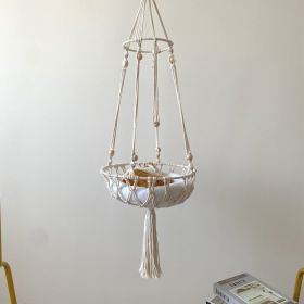 Cat Hammock Vintage Macrame Hanging Cat Beds Tassel Baskets (Specification: A(within 10lbs))
