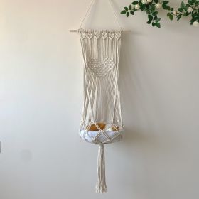 Cat Hammock Vintage Macrame Hanging Cat Beds Tassel Baskets (Specification: B(within 30lbs))