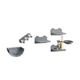 Indoor Cat Wall Shelves Fixed Cat Tree (Type: Cat Tree, Color: gray)