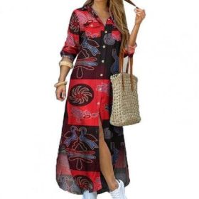 2024 Autumn Casual Fashion Women Dress Single-breasted Long Sleeve (Color: White, size: M)