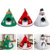 Cat Bed House Christmas Tree Shape Puppy Kennel Washable Cat Mat Kitten Cave Winter Warm Pet Beds for Cats Dogs Pet Accessories