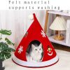 Cat Bed House Christmas Tree Shape Puppy Kennel Washable Cat Mat Kitten Cave Winter Warm Pet Beds for Cats Dogs Pet Accessories